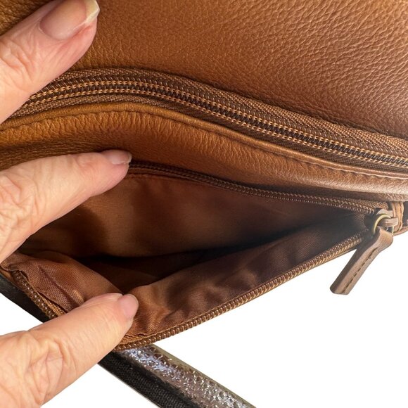 Hillard & Hanson Brown Genuine Leather Backpack Purse With Adjustable Straps - Picture 7 of 10